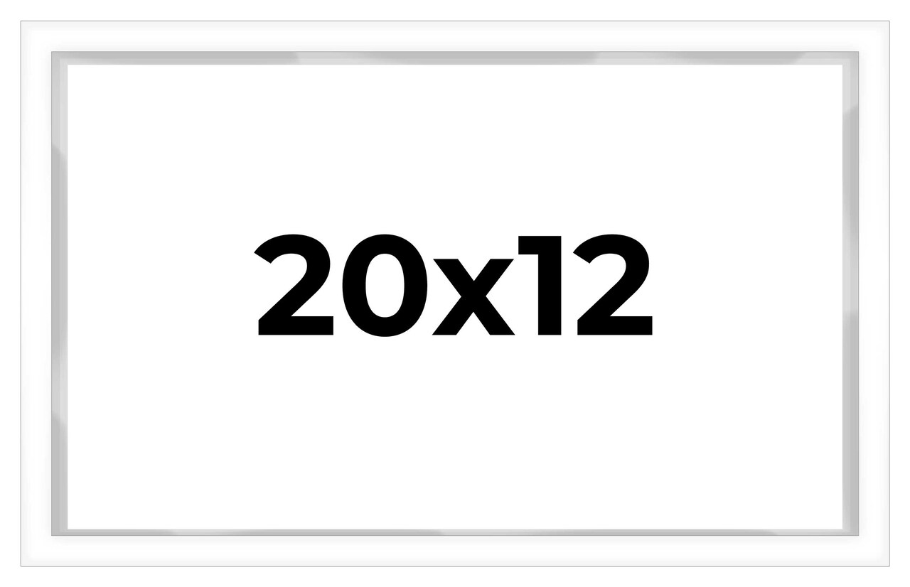 20x12 Shadow Box 3/4" Depth White Picture Frame - UV Acrylic, Backing, Hanging Hardware